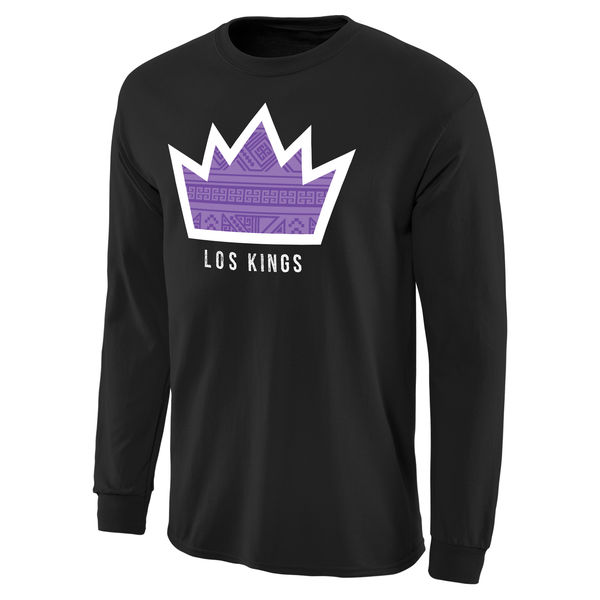 NBA Men Sacramento Kings Noches Enebea Long Sleeve TShirt Black->->Sports Accessory